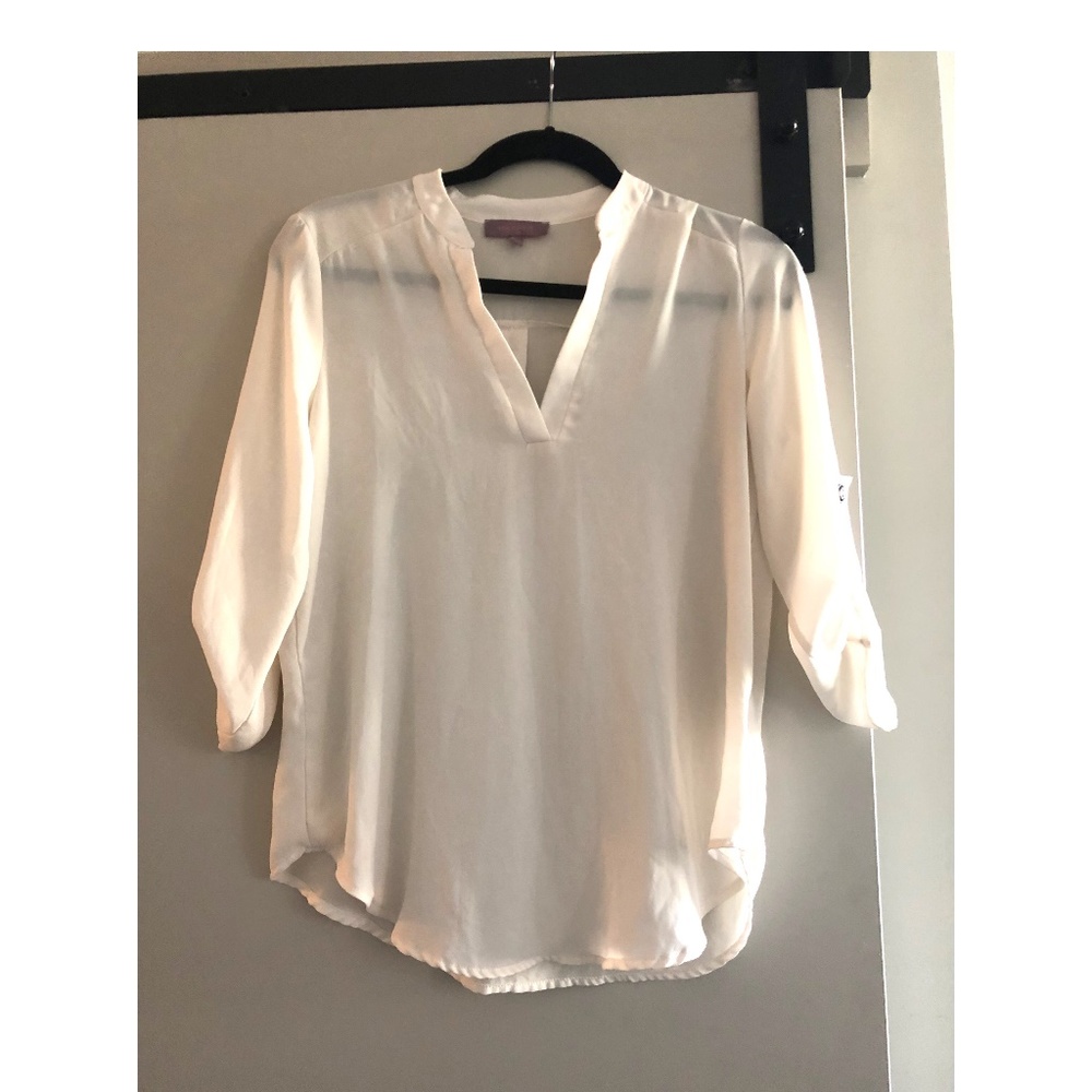 Harper Women's three quarter sleeve white blouse